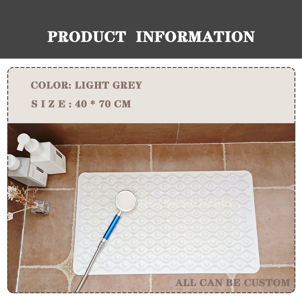 Custom Non-Slip Baby Bathroom/ Bathtub/ Bath/Shower Silicone Mat with Suction Cups