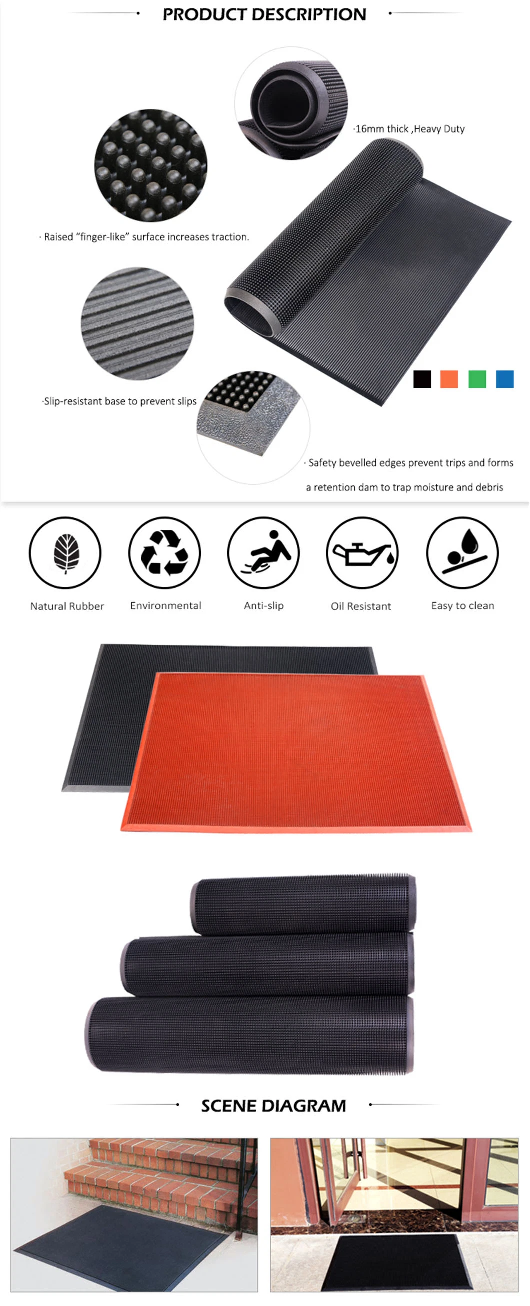Good Quality Rubber Entrance Boot Fingertip Mat for Lab
