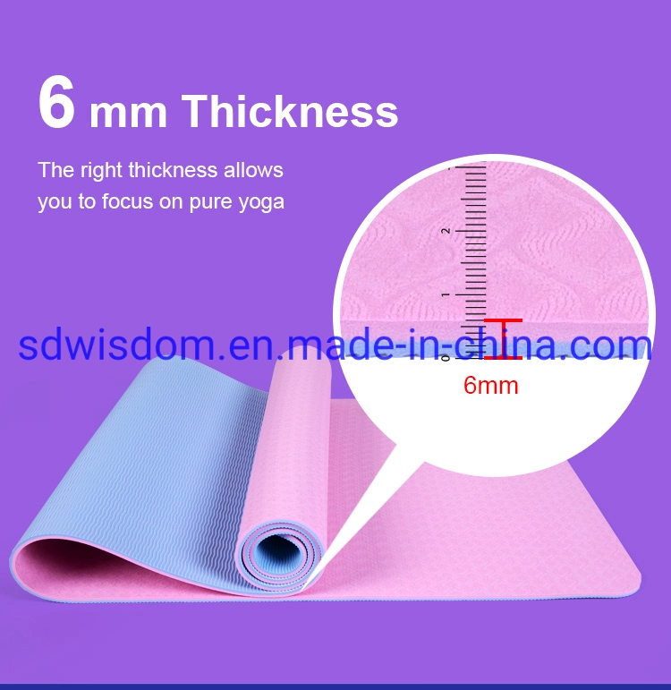 Gym Fitness Exercise Thick Pad Non Slip PVA Yoga Carpet Pilates Fitness Environmental TPE Yoga Mat