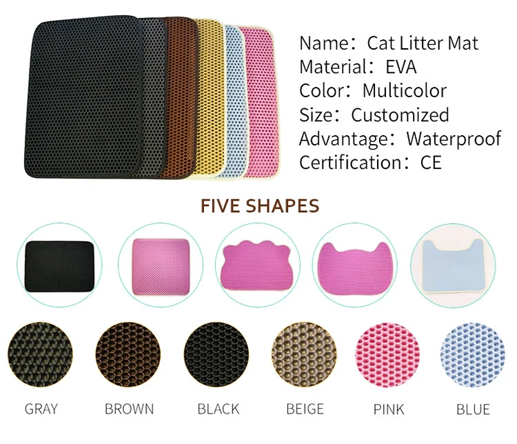 Black Detachable Hot Selling Litter Washable Premium Pet EVA Cat Sand Mat
