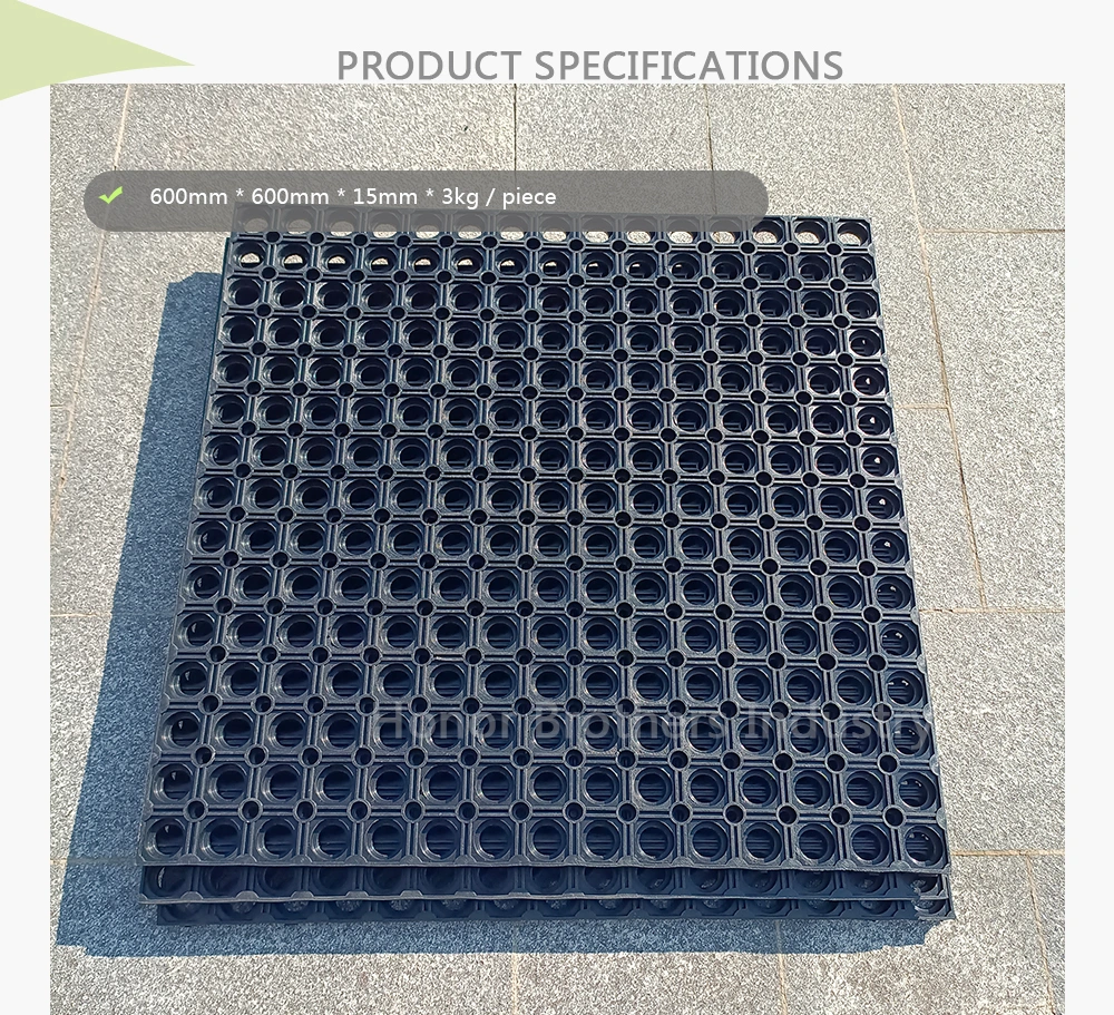 Wholesale Durable Porous Floor Grass Non-Slip Rubber Kitchen Floor Mat with Drainage Holes
