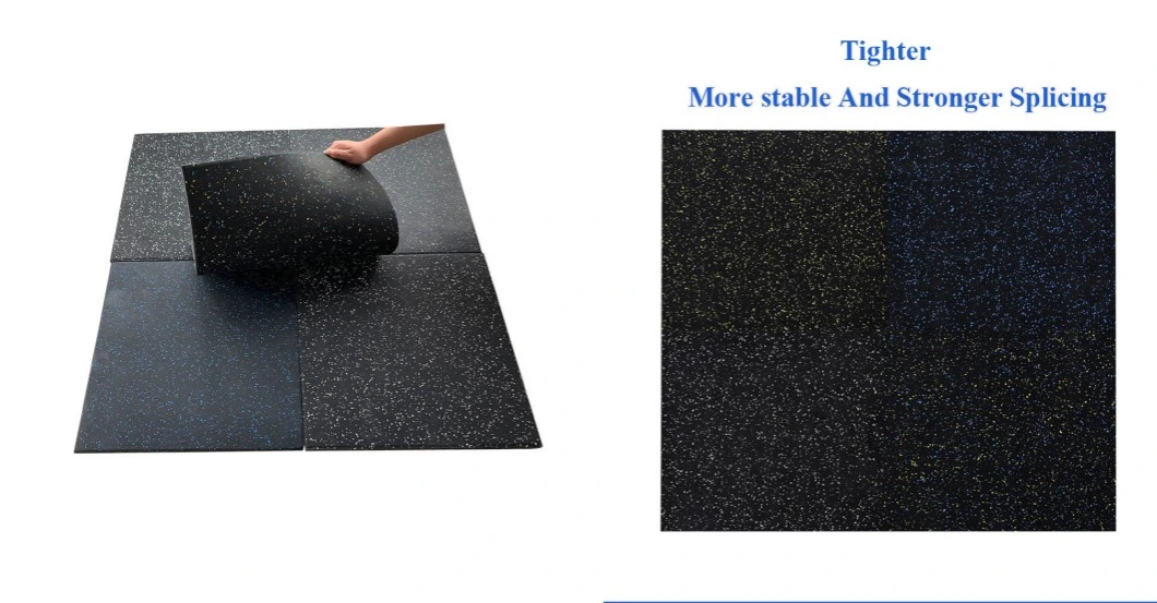 Elastic Flooring Tiles Anti-Slip Wear Resistant Interlocking Sports Mats Recycled Rubber Mat Indoor Fitness Gym Rubber Flooring EPDM Rubber Floor Mat