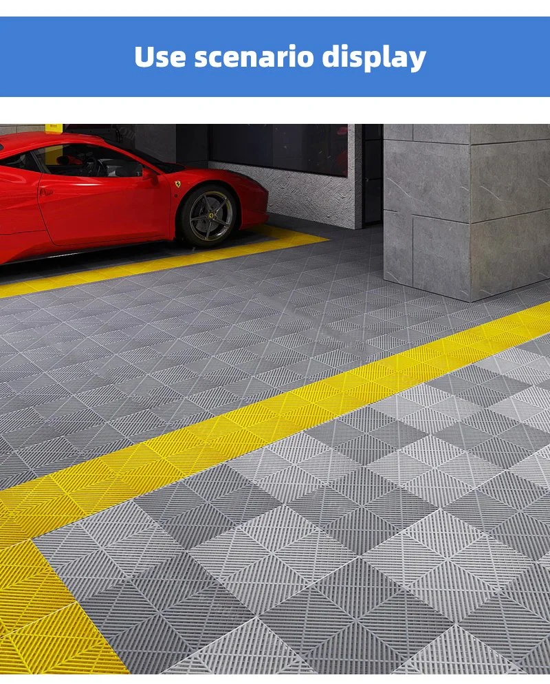 Plastic PP Car Wash Drain Interlocking Garage Floor Tile Mat