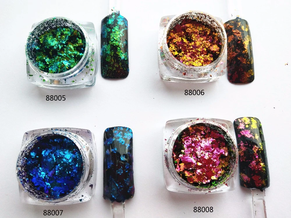 Galaxy Acrylic Foil Nails Decoration Super Gorgeous Chameleon Flakes