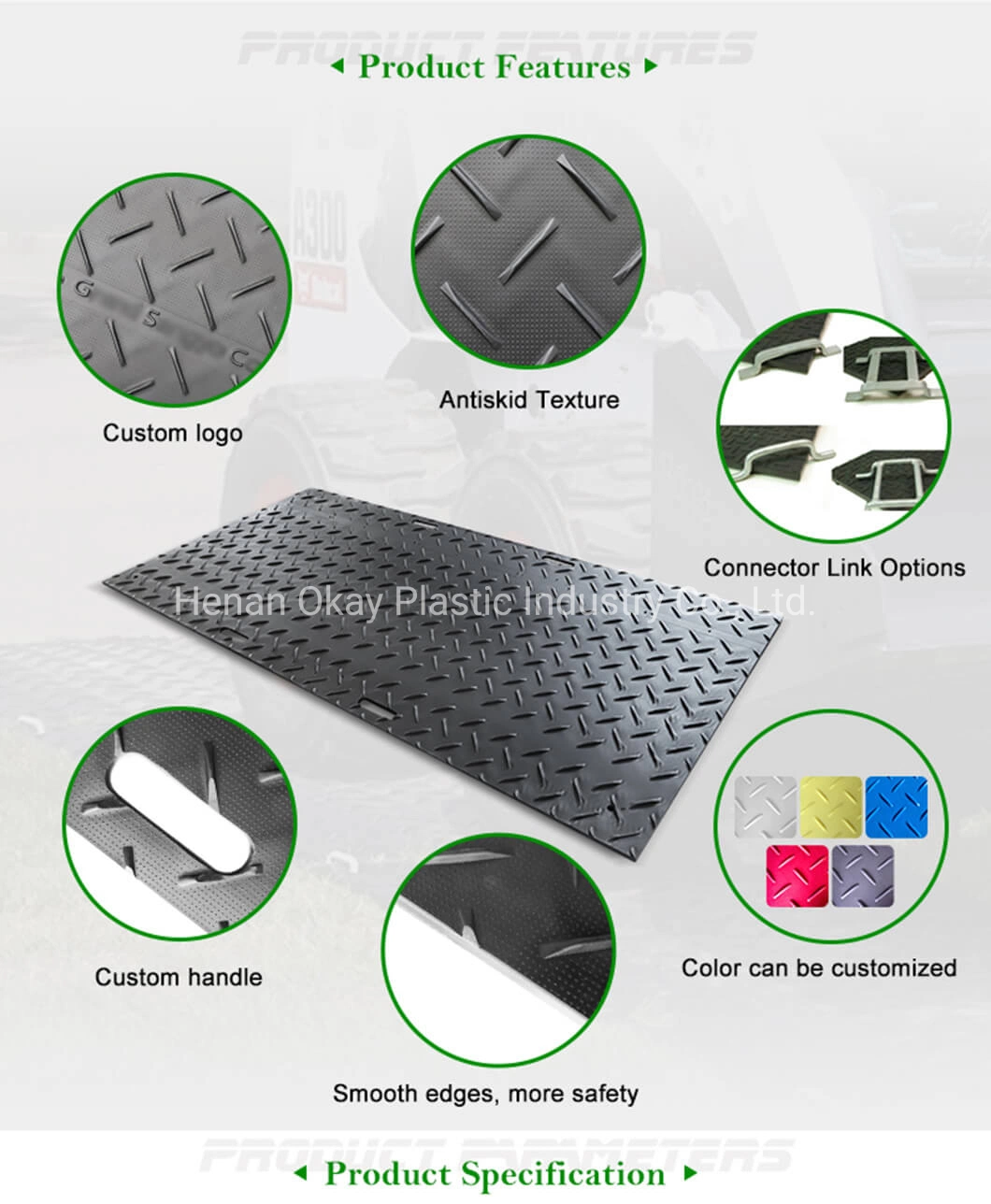 Superior HDPE Affordable Rubber Ground Protection Mats