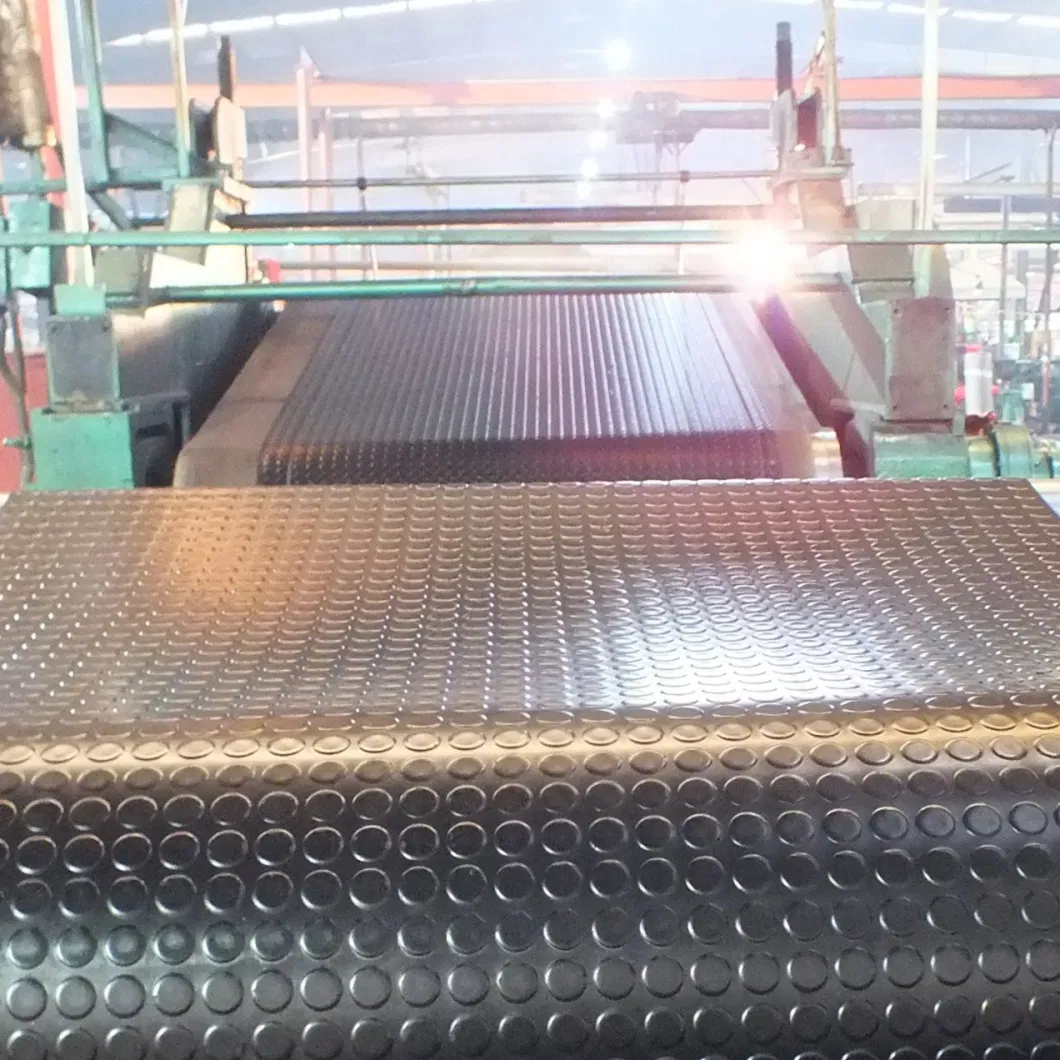 Factory Manufacture 3-6mm Anti Slip Durable Round Stud Black Coin Rubber Mat for Workshop Garage Flooring Mat
