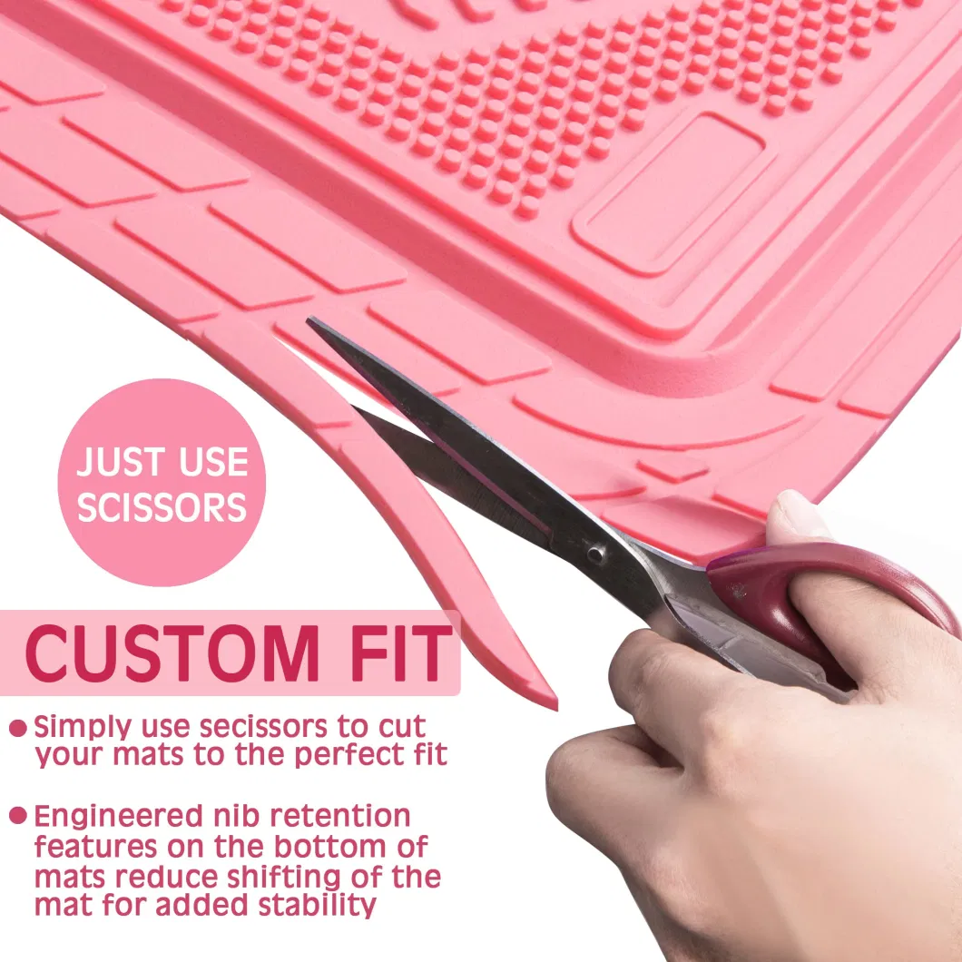 Custom Waterproof 3D Floor Mats Soundproof PVC Leather Pink Universal Rubber Car Mats for Women