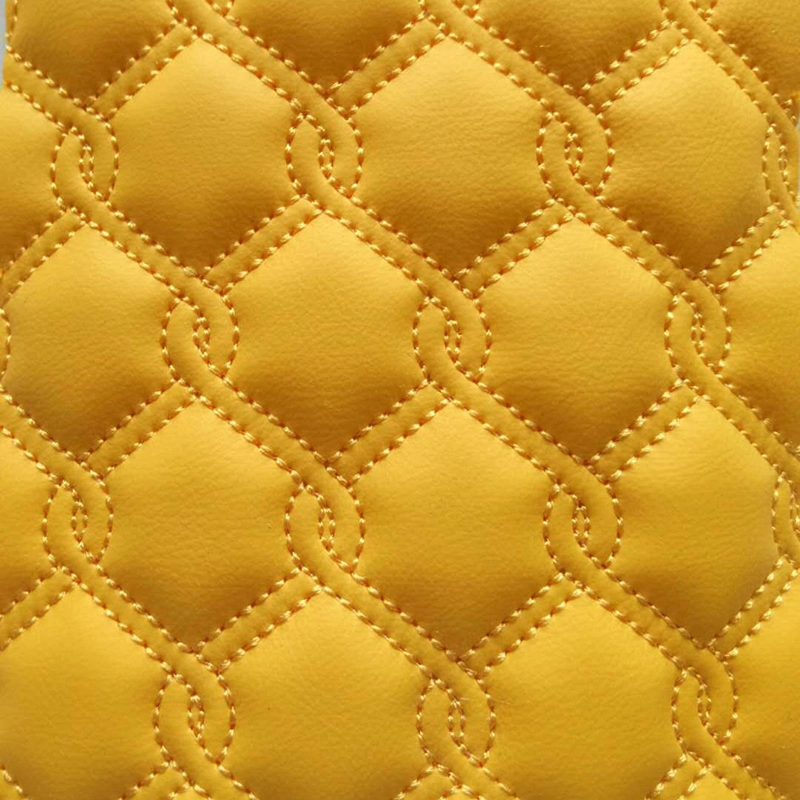 Quilted Embroidery Diamond Stitching PU PVC Synthetic Leather for Car Interior Sofa furniture Cover