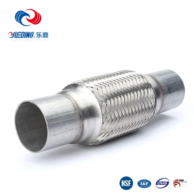 Exhaust Stainless Steel 6 Length Double Braided Flex Pipe Connector Tube