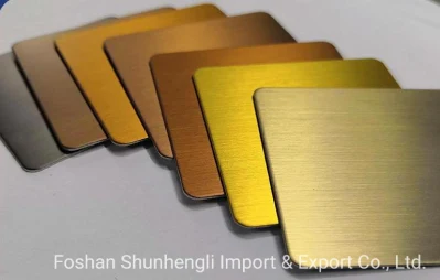 Hairline/No. 4 Satin Champagne Gold AISI 201 304 316 SUS Stainless Metal Sheet 0.8mm Gold Black Mirror Surface Stainless Steel Sheet