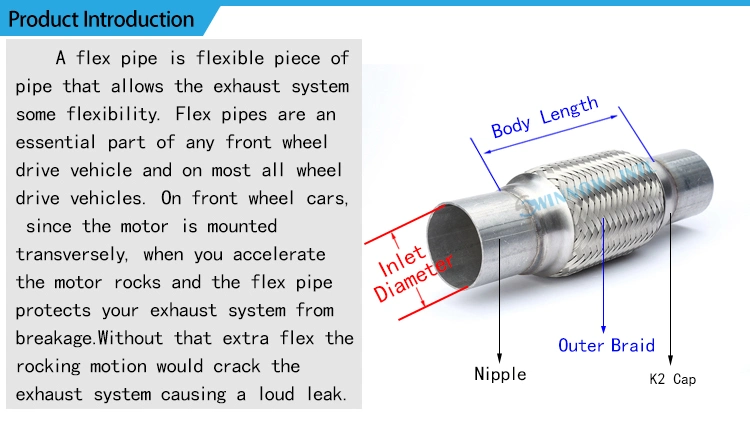 304 Ss Automobile Exhaust Truck Parts Exhaust Connector Flex Pipe/Bellow/Tube^