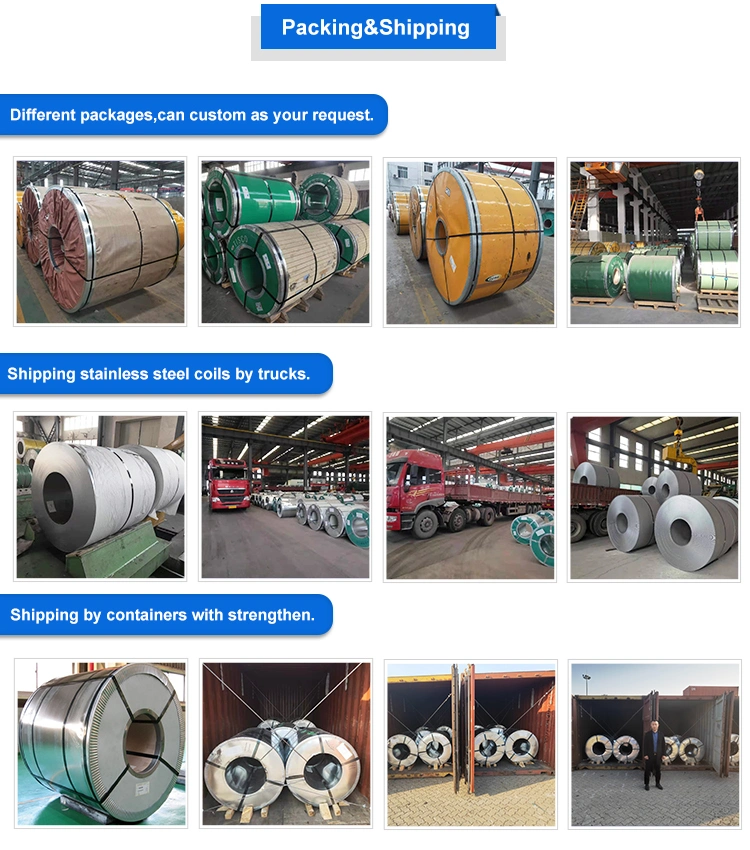 ASTM AISI Hot/Cold Rolled 201 301 304 304L 316 316L 309S 409 410 430 444 904L 2205 2507 Stainless Steel Strip Sheet Coil Supplier with 2b 8K No. 4 Surface