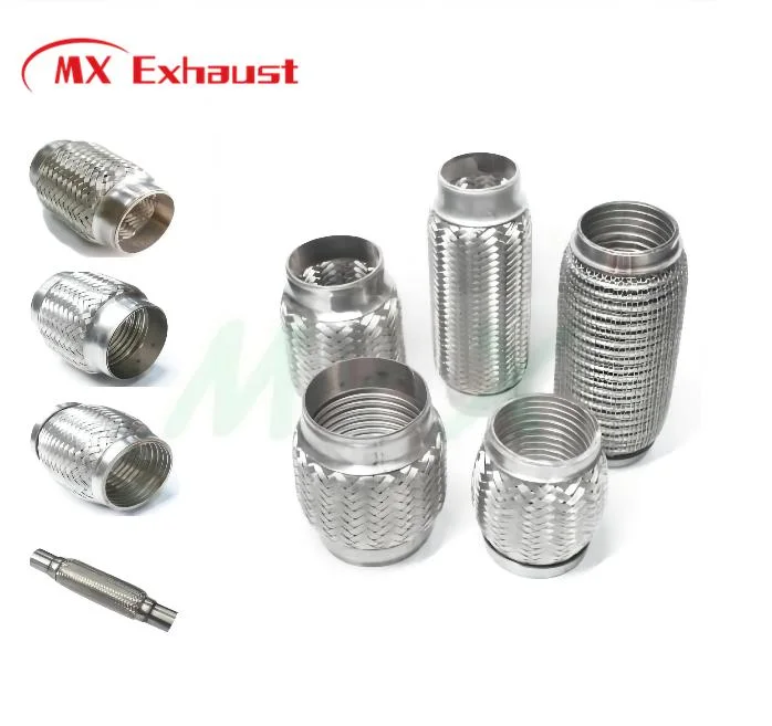 Exhaust Muffler Corrugation Flexible Pipe Stainless Steel Mesh Exhaust Flex Tube with Interlock Muffler