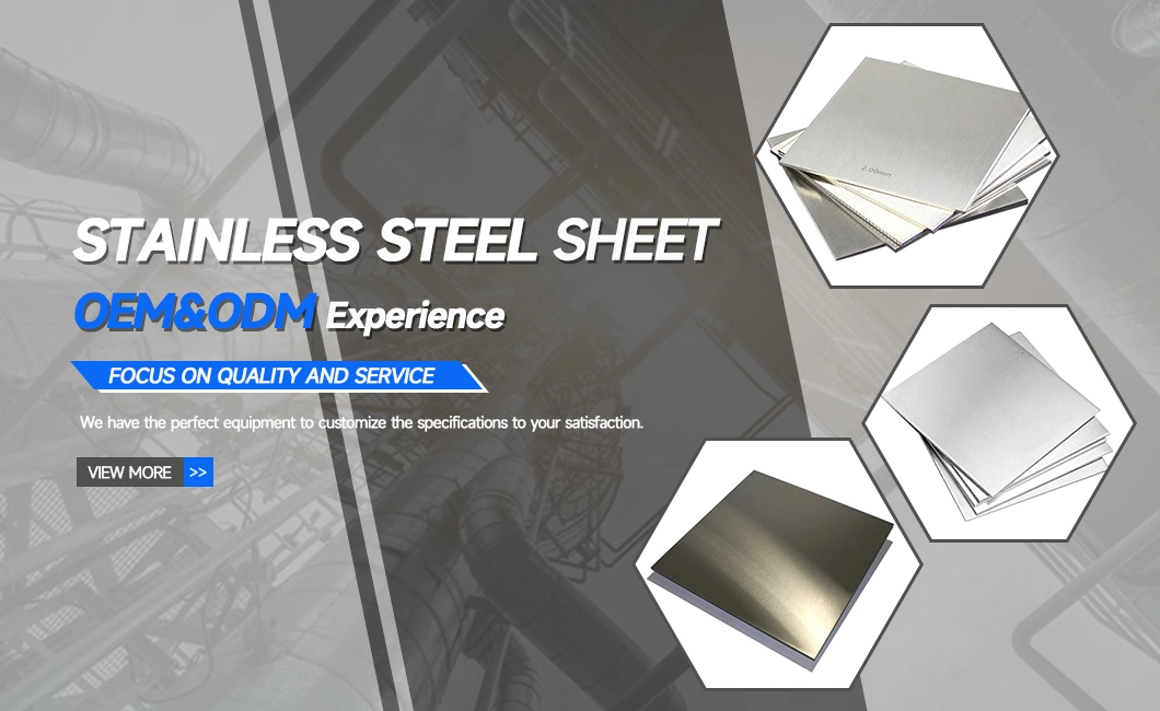ASTM Stainless Steel Plate/Sheet with Hot/Cold Rolled Hr Cr Ss 304 201 316 430 Brushed 2b Ba Black Surface High Strength for Boiler/Ship/Container in Stock
