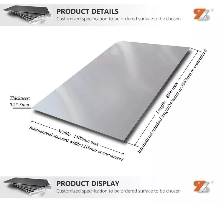 Sheet 4X8 FT Ss 201 202 304 316 316L 321 310S 409 430 904L 304L Stainless Steel Plate Ba 2b 8K Mirror Gold Stainless Steel Sheet Plate