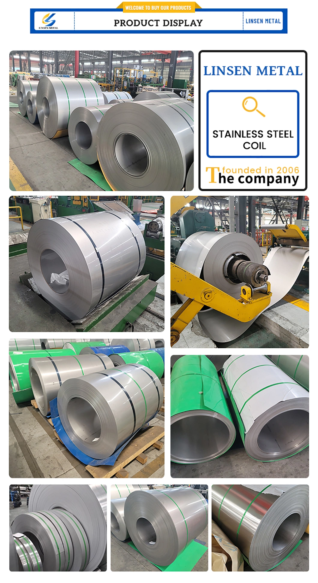 ASTM/JIS/SUS Factory Direct 201 304 316 316L 321 420 420j2 430 2205 2507 904L Grade 2b Ba No.1 No.4 Hl Mirror Cold Rolled Stainless Steel Coil with Certificates