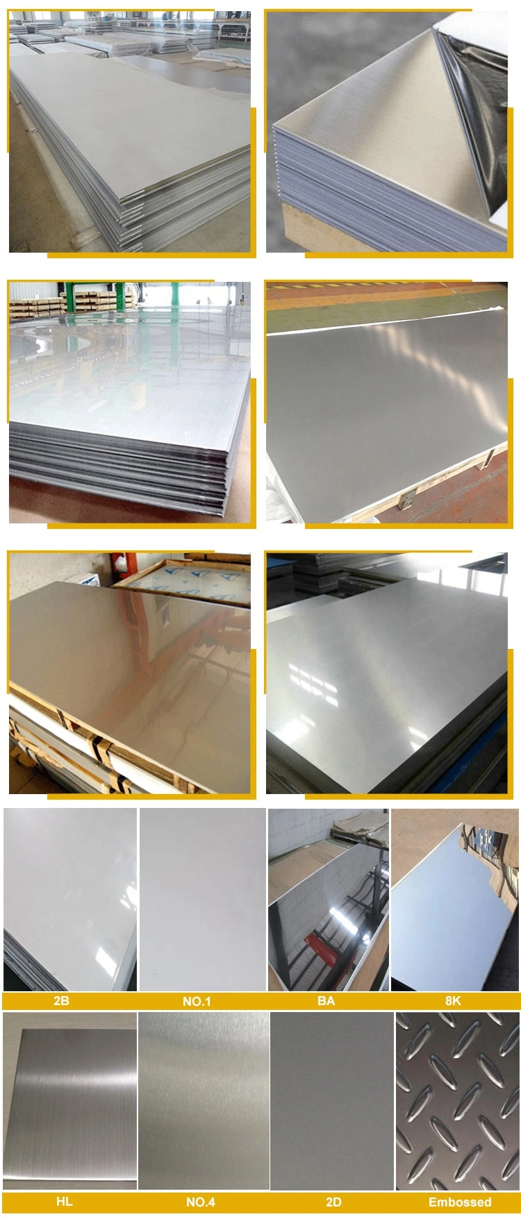 in Stocks 201 304 316 430 2b Ba No. 4 Hl Surface Cold Hot Rolled Mill Original Stainless Steel Sheet Plate