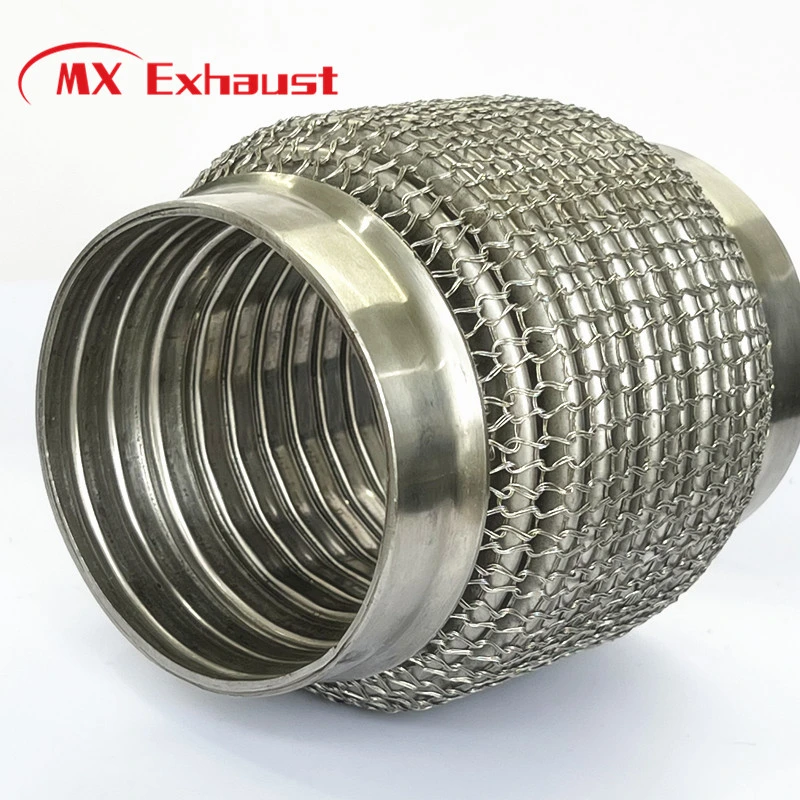 Exhaust Muffler Corrugation Flexible Pipe Stainless Steel Mesh Exhaust Flex Tube with Interlock Muffler