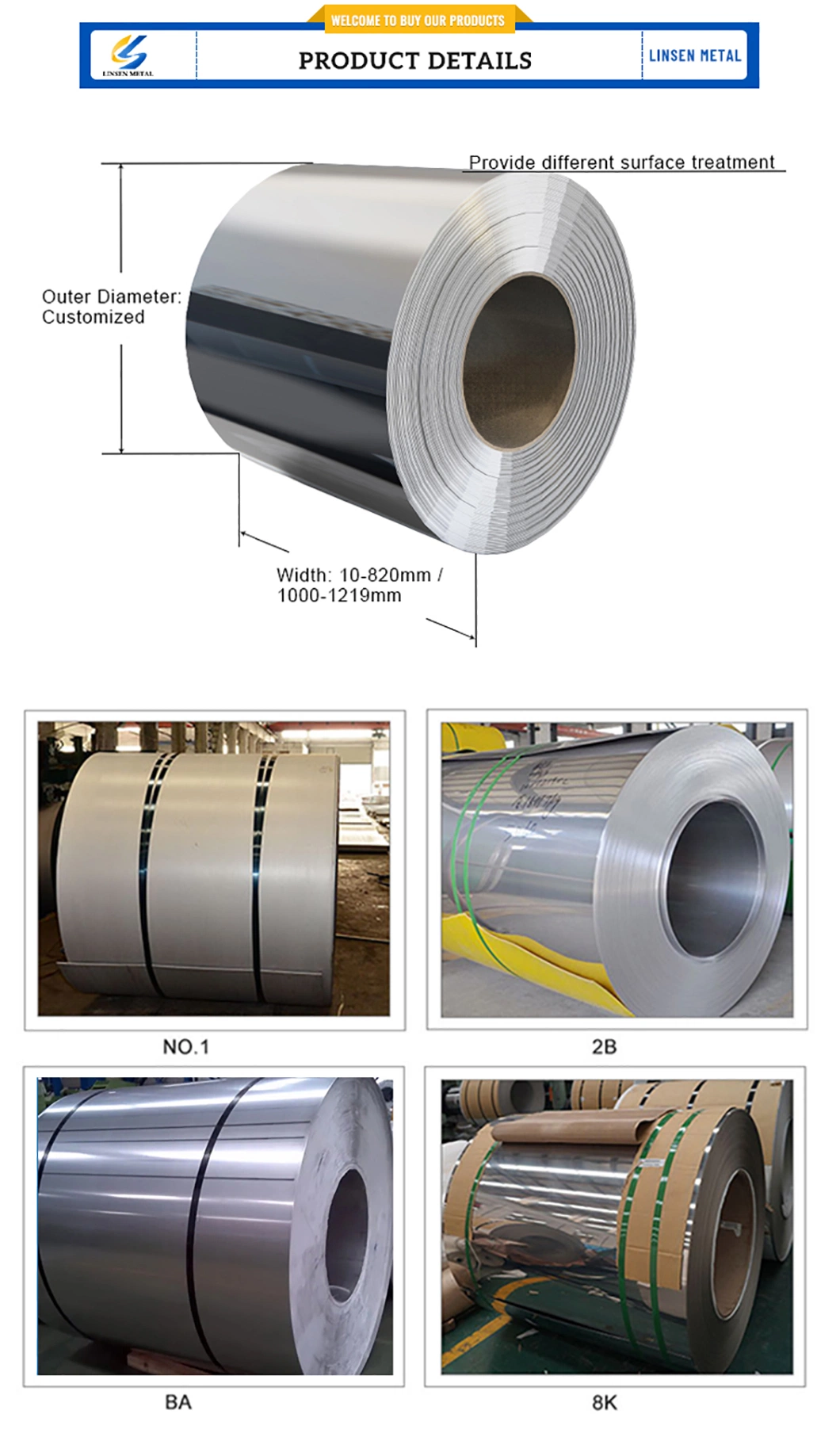 ASTM/JIS/SUS Factory Direct 201 304 316 316L 321 420 420j2 430 2205 2507 904L Grade 2b Ba No.1 No.4 Hl Mirror Cold Rolled Stainless Steel Coil with Certificates