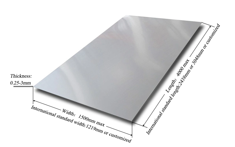 0.8mm 0.9mm Thick 4&prime; X8&prime; Stainless Steel Cold Drawn Plate SS304/316 Sheet Plates