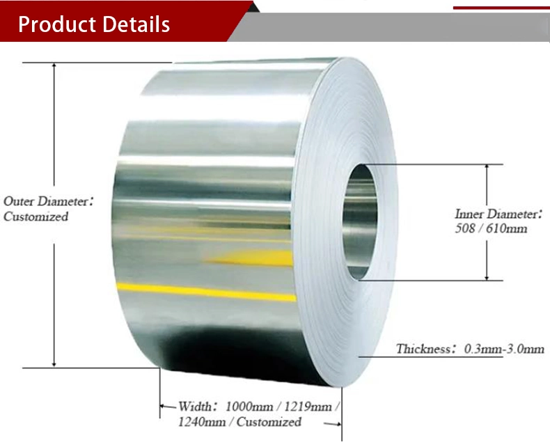 Factory ASTM JIS SUS 201 202 301 304 304L 316 316L 310 321 410 430 Stainless Steel Coil Roll 0.1mm~50mm Stainless Steel Strip