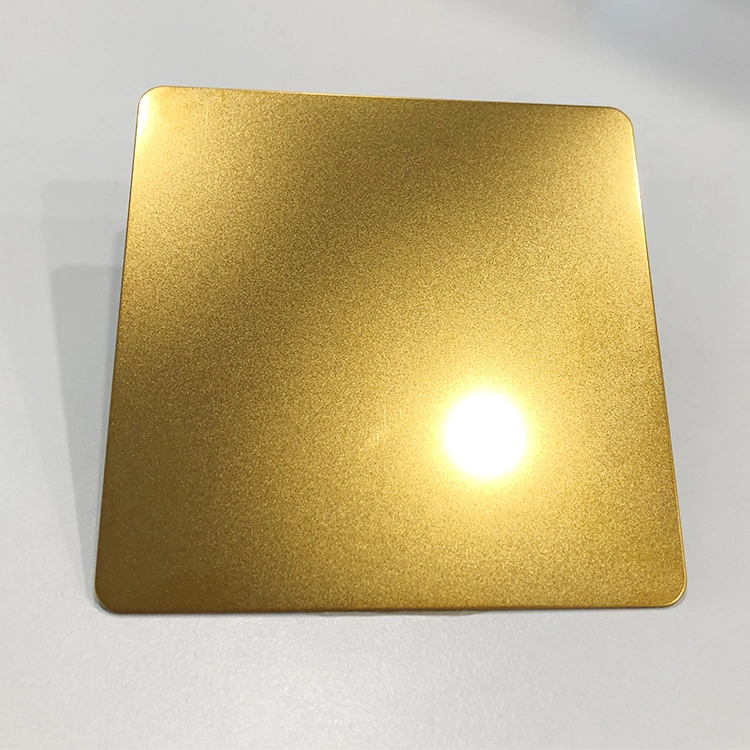 Manufacturer 201 304 PVD Gold Color Coating Sandblasted Stainless Steel Sheet for Decorative Wall Panel