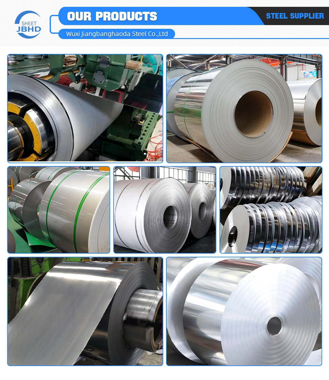 China Cold Rolled 2b Finish Stainless Steel Coil 201 304 316 0.8mm 1.2mm 2mm Thickness Prime Hot Rolled Steel Sheets in Coil