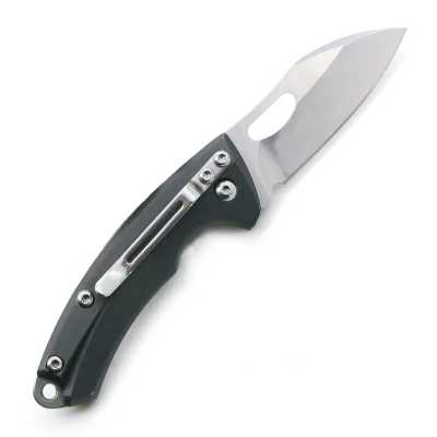  4.64&quot;Cerrado el aluminio+Mango de madera acabado espejo muelle de hoja de cuchillo auxiliar
