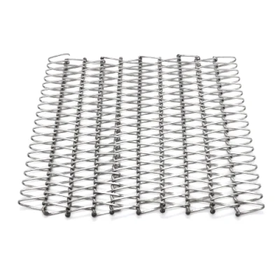  Acero inoxidable de acero inoxidable resistente al calor Transporte de horno de alambre espiral doble Cinta transportadora de malla tejida para recocido