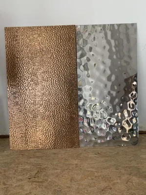  0,6-1,5mm grueso 0,5m 0,8m 1m 1,5m ancho agua rizado inoxidable Chapa de acero aplicada en placas de paneles decorativos de pared