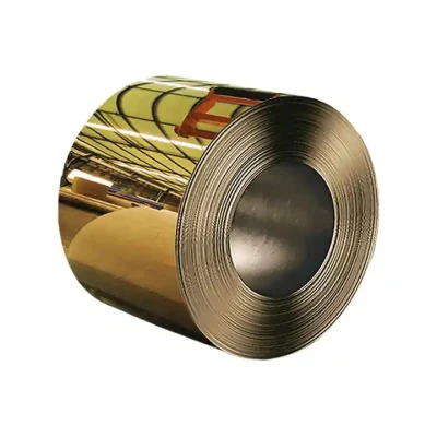 La bobina de acero inoxidable laminado en color oro terminado de 0.3-3.0mm de acero inoxidable 304 de color PVD bobina espejo 8K
