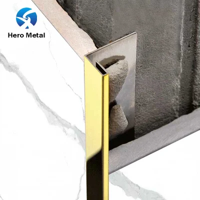  Mobiliario de perfil de acero inoxidable flexible brillante borde de borde Plata mate Baño Gris Negro cepillado Porcelana Cerámica con borde baldosas oscuras recto Tira de forma