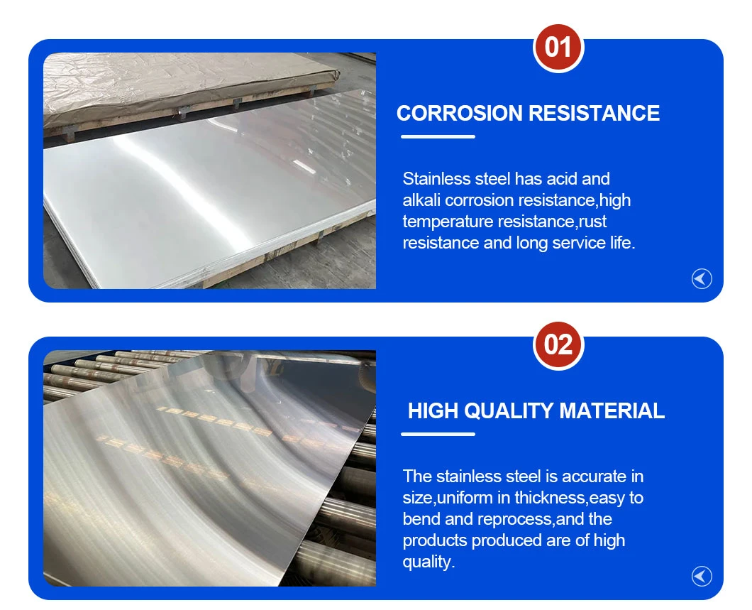 304/304L/316/409/410/904L/2205/2507 Stainless Steel Plate/Sheet Hot/Cold Rolled and Mirror Stainless Steel Sheet