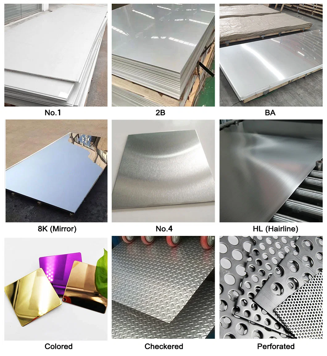 ASTM AISI GB DIN SUS Hot Cold Rolled Ss 201 202 301 304 309 316 316L 321 409s 410s 420 430 2205 4X8 5X10 Stainless Steel Plate for Decoration