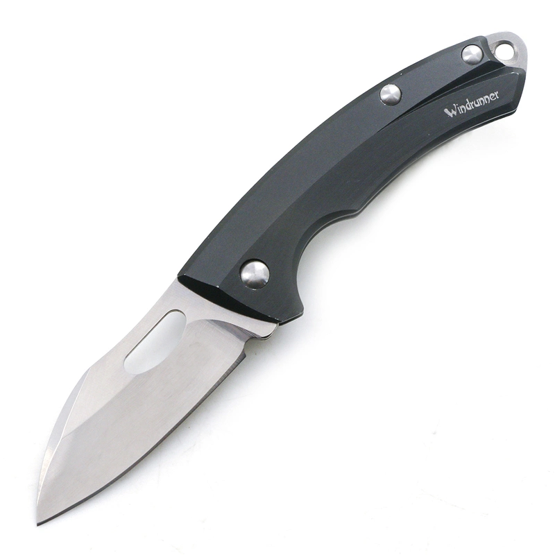 4.64&quot;Closed Aluminium+Wood Handle Mirror Finished Blade Spring Assistant Knife