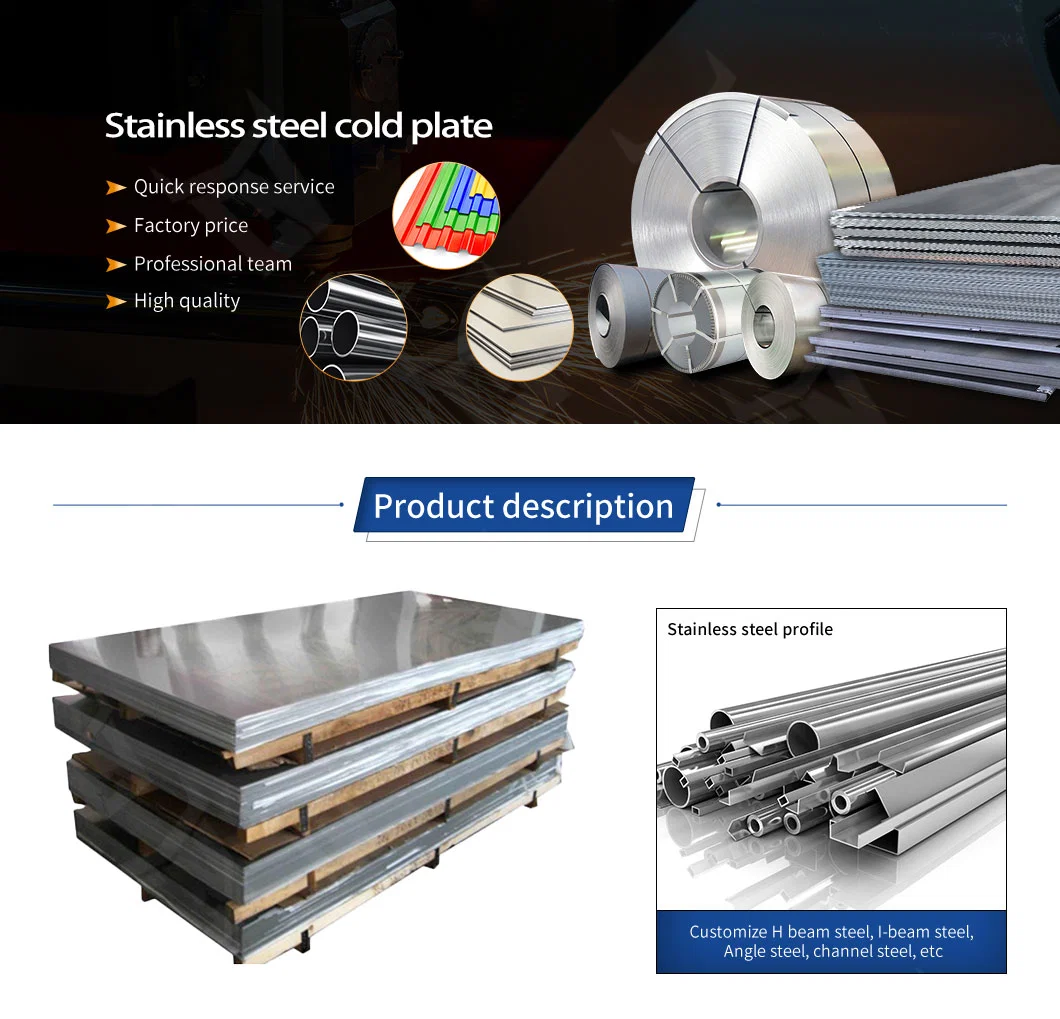 China Factory Steel Manufacturing Metal Plate ASTM AISI Hot Sale Cold Rolled310s/317L/347/201/904L/316/321/304 Stainless Steel Plate/Sheet