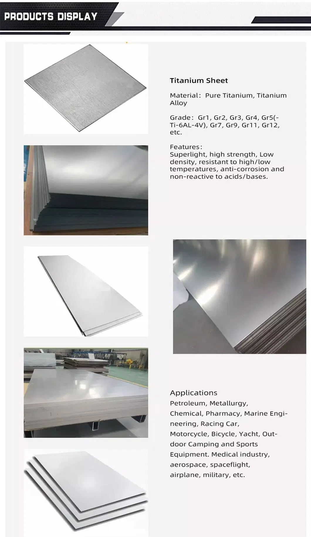 8K Mirror Golden Sliver Rose Gold Titanium Ss Plate Cold Rolled Stainless Steel Plate Sheet for Building Materials