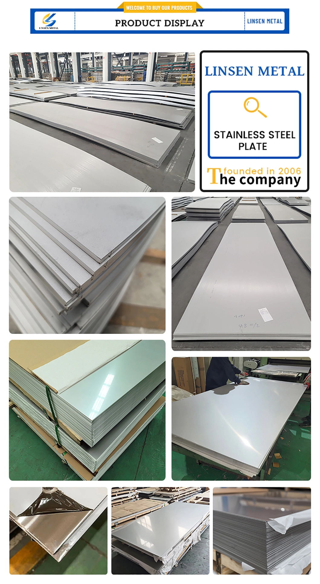 DIN 1.4301, 1.4016, 1.4006, 1.4002, 1.4125, 1.4501, 1.4362 Top Grade Quality Control Stainless Steel Sheet with Certificate