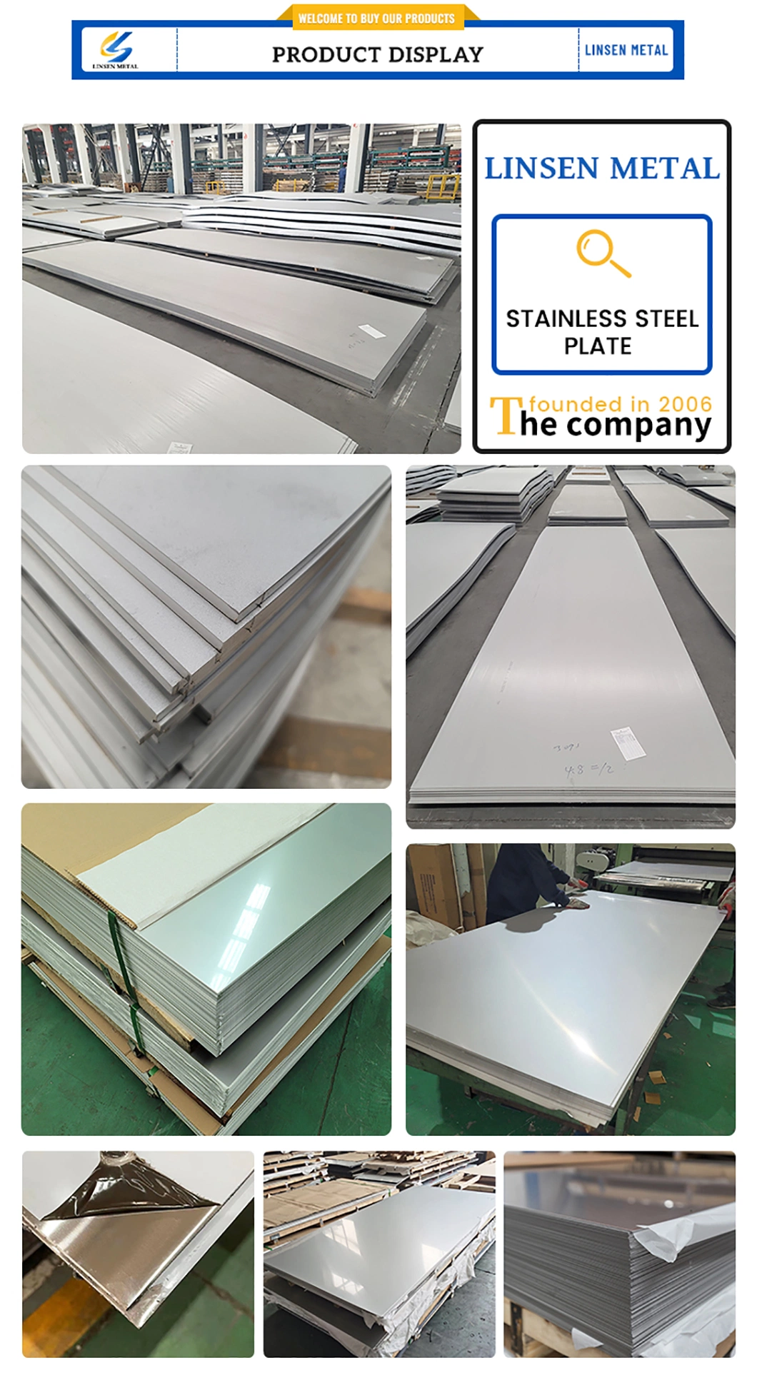 ASTM/Uns/SAE 201 304 316 316L 321 409 410 430 444 420 904L 4&prime;x8&prime; 1000mm 1220mm 1500mm Cold/Hot Rolled Stainless Steel Sheet with Certificate