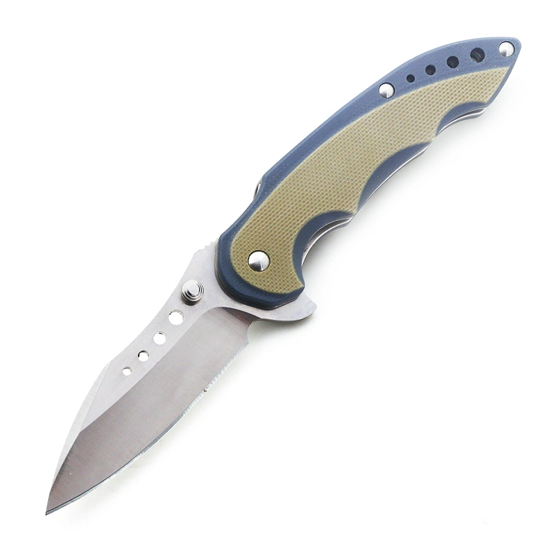 6.29&quot;Closed G10 Handle Mirror Finished Blade Spring Assistant Knife