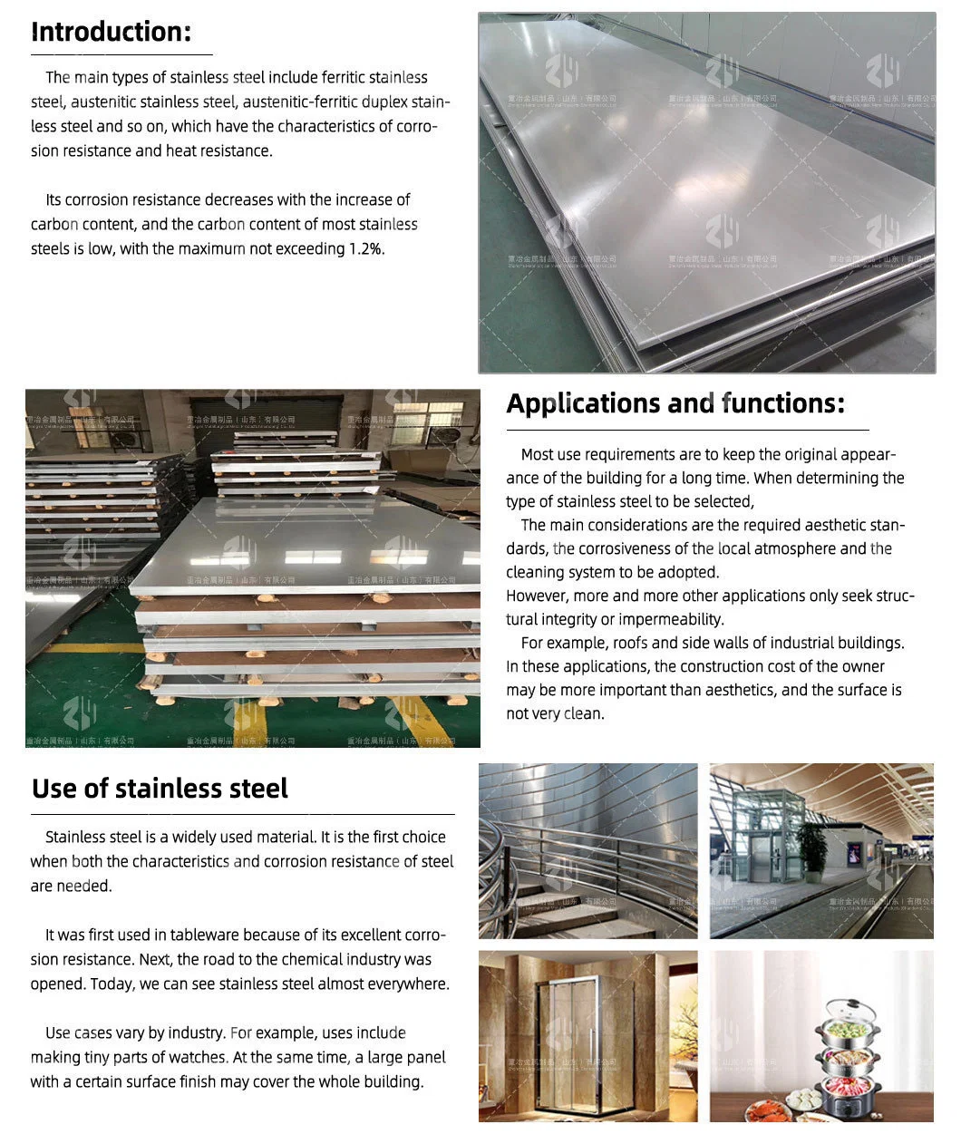 Mirror Ss Sheet ASTM/JIS/SUS/AISI/2b 201/202/301/304 316/310/321/403/430 Cold/Hot-Rolled 1mm-50mm 0.8mm/1.0mm Stainless Steel Sheets