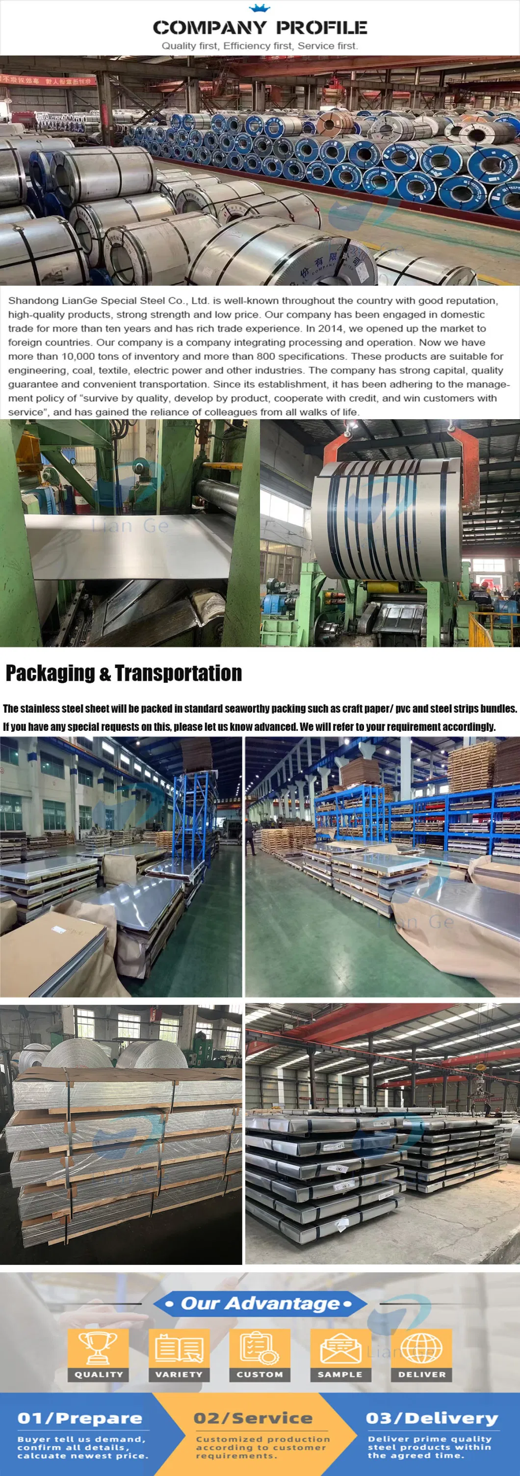 Hot / Cold Rolled ASTM201 202 304 309S 316 409L 410 430 2205 2b Ba Brushed 8K Mirror Surface Pattern Color Duplex Stainless Steel Plate Sheet Coil Strip Price