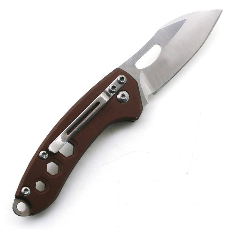 4.64&quot;Closed Titanium Alloy Handle Sanding+Mirror Finished Blade Spring Assistant Knife.