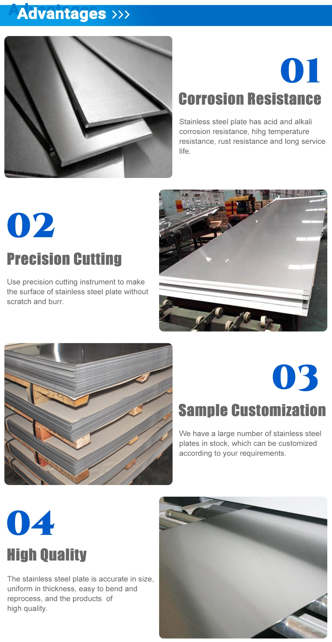 Factory Direct Sale Low Price 200 300 400 500 600 Series Stainless Steel 347H Stainless Steel Plate