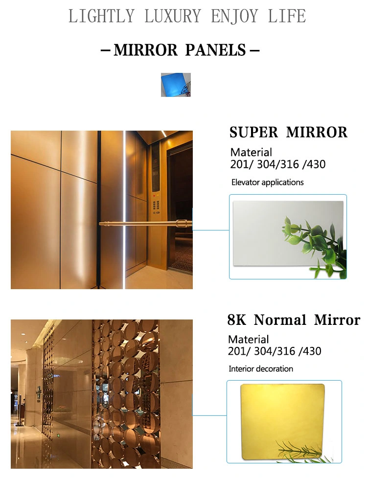Hxc PVD Mirror Gold Color Coated Golden Coating Decorative Stainless Steel Sheet and Plate 201 Stainless Steel Sheet
