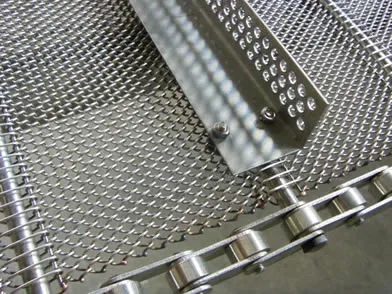 Food Chocolate Enrober Stainless Steel Flat Flex Wire Mesh Conveyor Belt