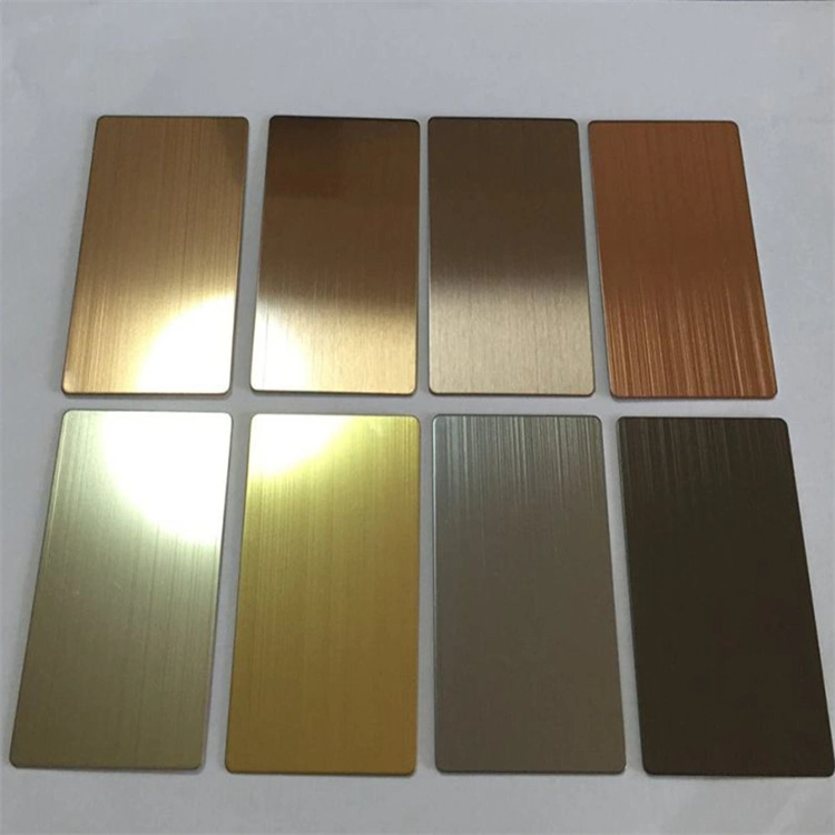 Hairline/No. 4 Satin Champagne Gold AISI 201 304 316 SUS Stainless Metal Sheet 0.8mm Gold Black Mirror Surface Stainless Steel Sheet