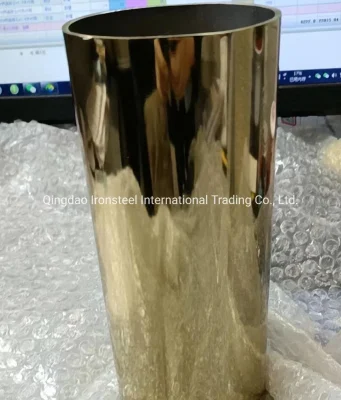 Tubo in acciaio inox saldato 304L 316L in acciaio inox placcato oro Tubo ornamentale lucidatura a specchio tubo decorativo in acciaio inossidabile colore dorato