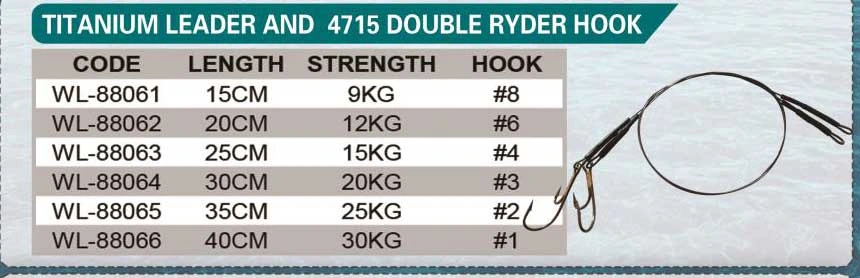 Titanium Fishing Leaders - 4715 Double Ryder Hook and Loop