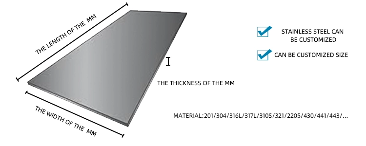 ASTM AISI JIS 201 202 2205 304 316L 310S 410 430 Stainless Steel Coil/Stainless Steel Plate/Stainless Steel Strip No. 1 2b 4K 8K Surface Brushed Stainless Steel